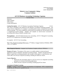 ACC 215 Business Accounting Technology Capstone