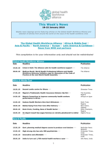 The Global Health Workforce Alliance ¦ Africa & Middle East ¦ Asia