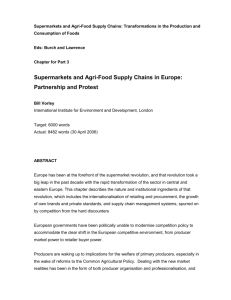 Supermarkets and Agri-Food Supply Chains