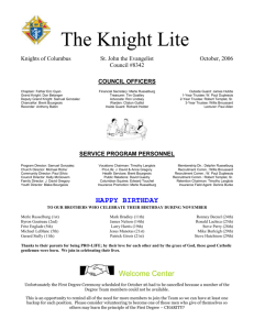 The Knight Lite - Knights Of Columbus Council 8342