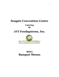 Catering - SeaGate Convention Centre