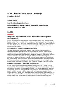 Oracle BI Product Brief