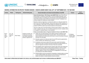 Training materials for Project XEET 53 'Development of monitoring