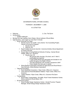 AGENDA GOVERNOR'S RURAL AFFAIRS COUNCIL THURSDAY