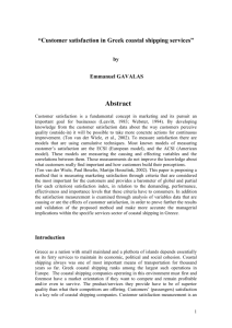 A.3.3. E. Gavalas, “Customer satisfaction in Greek costal shipping