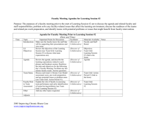 Faculty Meeting Agendas for Learning Session #2