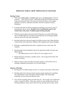Bowling Trends Fact Sheet