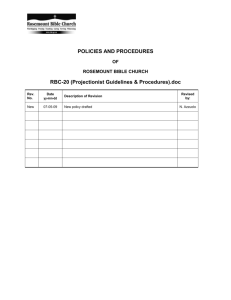 RBC Policies & Procedures