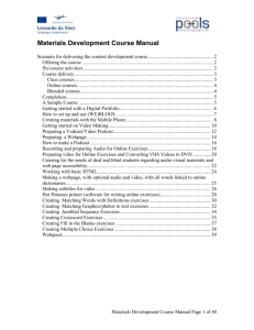 Materials Development Course Manual – First Draft Module