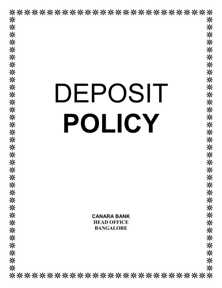 deposit policy