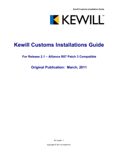 Kewill Customs Installations Guide