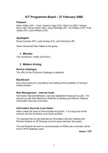 ICT Programme Board – 27 February 2008