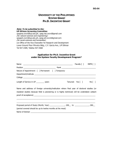 SG-04 PhD Incentive Grant Application Form & Guidelines