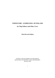 toponymic guidelines of poland - Komisja Standaryzacji Nazw