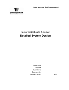 Detailed System Design - Pennsylvania Department of Health