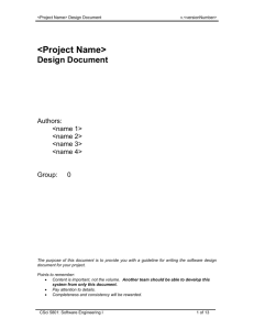 Design Document Template