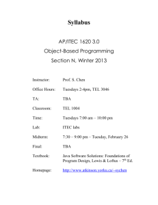 ITEC 1620 3.0N Course Outline
