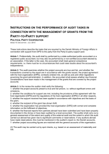 DIPD Audit Instructions Instructions on the performance of audit