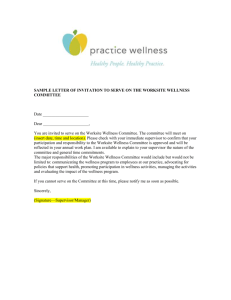 wellness advisory committee - NCMS Employee Benefit Plan