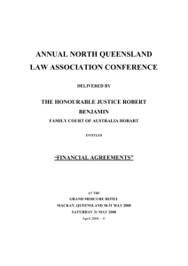 financial agreements - The North Queensland Law Association