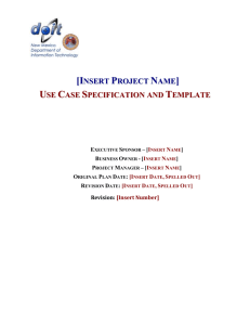 Use Case Specification Template