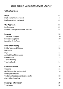 Yarra Trams' Customer Service Charter