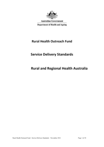 Service Delivery Standards - Rural and Regional Health Australia
