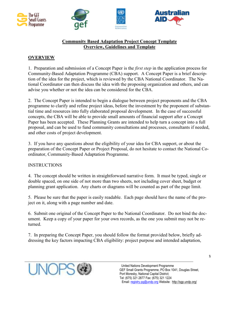 Project Proposal Concept Paper Format Example 14 Concept Notes 
