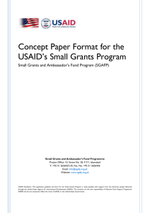 CONCEPT PAPER FORMAT for SMALL GRANTS PROGRAM