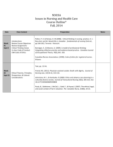 1 N303A Issues in Nursing and Health Care Course Outline* Fall