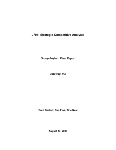 L701: Strategic Competitive Analysis