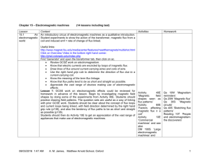 Scheme of work for chapter 15