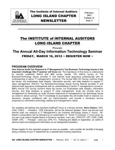 long island chapter - Chapters Site - The Institute of Internal Auditors