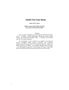 Health First Case Study - University of Wisconsin–Parkside