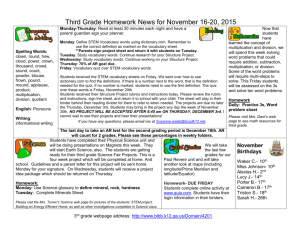 Third Grade News for October 18-22