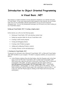 Setting up Visual Studio .NET / Creating a simple project