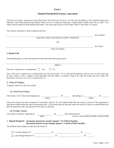 Form 1 - Standard Residential Tenancy Agreement