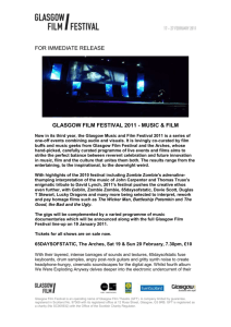 GFF11 Music and Film Programme Announced