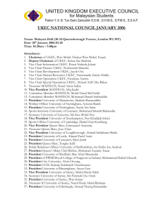 UKEC NATIONAL COUNCIL JANUARY 2006
