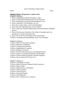 Unit 6: Presidency Study Guide