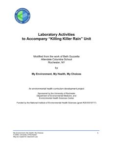 Acid Rain Lab Handout - University of Rochester Medical Center