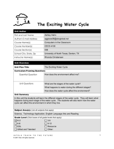 The Exciting Water Cycle - Courseweb