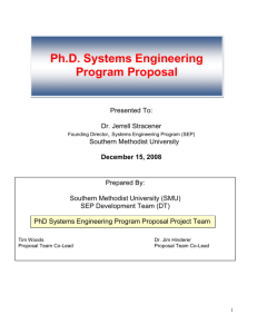 3 SMU Ph.D. in Systems Engineering Program Proposal