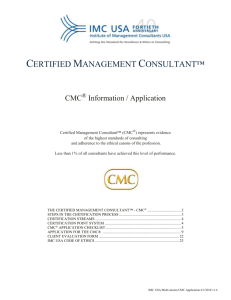 about the cmc - Institute of Management Consultants