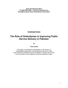 The Role of Ombudsman in Improving Public Service Delivery in