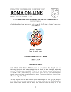 e-newsletter of the congregation of the brothersof charity
