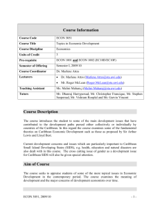 Course Outline - The University of the West Indies at St. Augustine