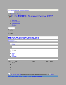 E.K's MCR3U Summer School 2012