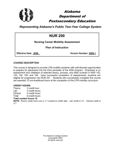 NUR 200 - Nursing Career Mobility Assessment
