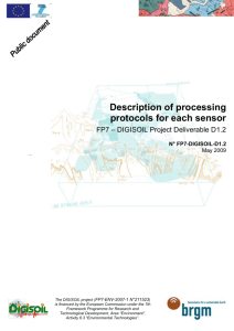 Description of processing protocols for each sensor